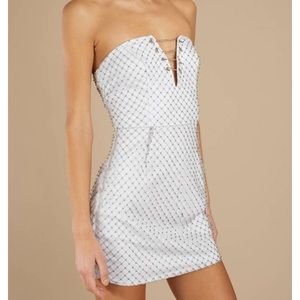 Tobi white embellished bodycon dress